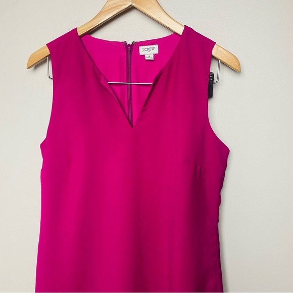 💖 J.Crew Split-Neck Suiting Sheath Dress – Fuchsia – Women's 4 – EUC - Picture 3 of 7